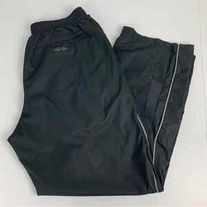 Snake Eyes Rain Pants Black Waterproof Lined Ankle Zip Men’s Size Large